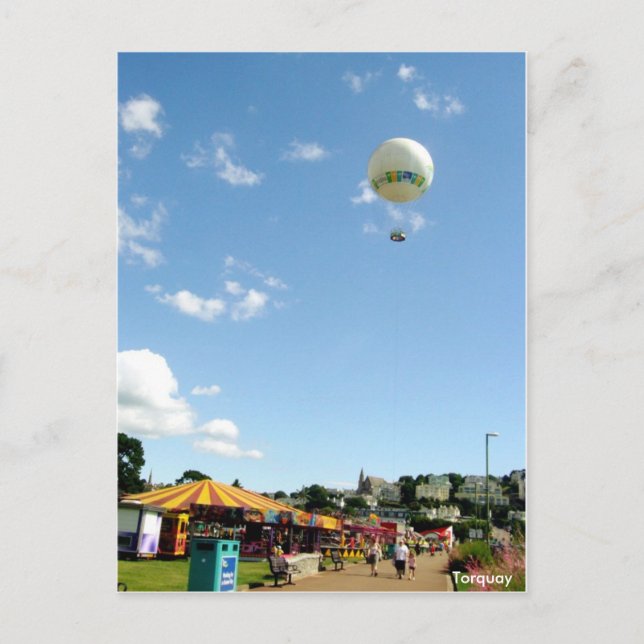 Heißluftballon , Torquay Postkarte (Vorderseite)