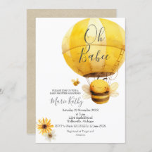 Heißluftballon und Bee Daisy Babydusche