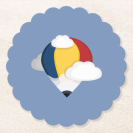 Heißluftballon und Bleistiftpapier Untersetzer