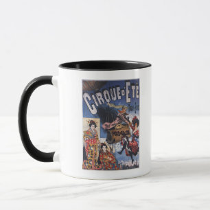 Heißluftballon und japanisches Damen-Plakat Tasse