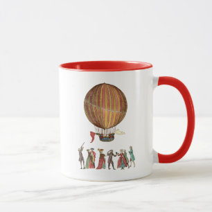 Heißluftballon und Menschen Tasse