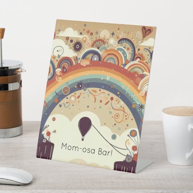 Heißluftballon und Rainbows Getränke Sockelschild (In SItu)