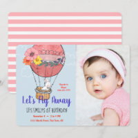 Heißluftballon und sonniger Erster Geburtstag