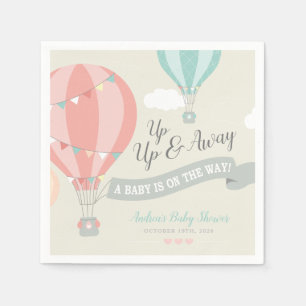 Heißluftballon Up & Away Babydusche Serviette