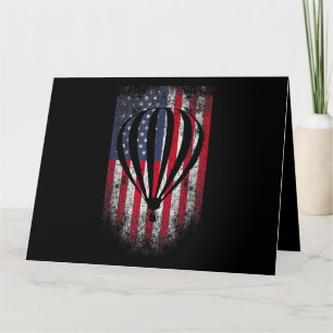 Heißluftballon Vintag USA Flag Karte