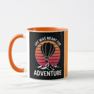 Heißluftballon Vintage Retro Sonnenuntergang Abent Tasse
