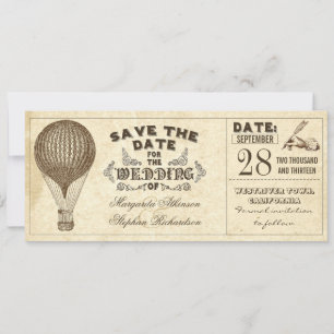 Heißluftballon Vintage Typografie Save The Date