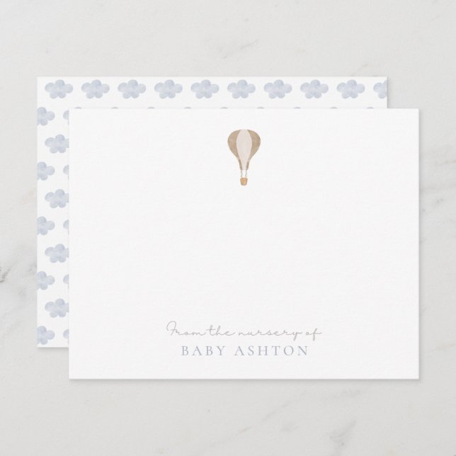 Heißluftballon , vom Kinderzimmer, vielen Dank Einladung (Vorne/Hinten)