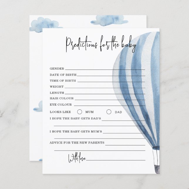 Heißluftballon - Vorhersagen und Ratschläge Baby (Vorne/Hinten)