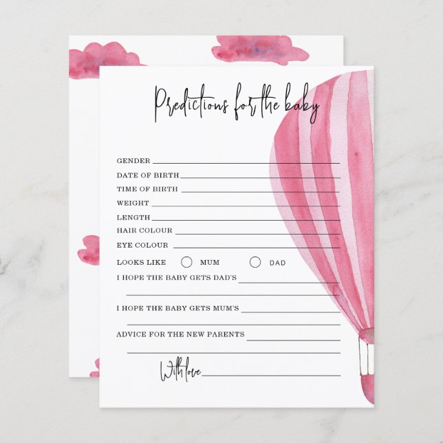 Heißluftballon - Vorhersagen und Ratschläge Baby (Vorne/Hinten)