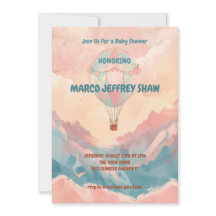 Heißluftballon Wasserfarbe Babydusche