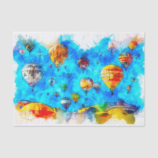 Heißluftballon Wasserfarbe Seidenpapier (Vorderseite)