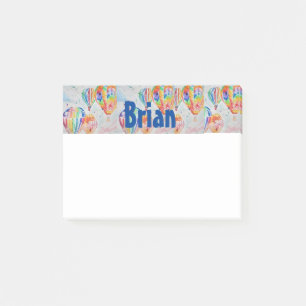 Heißluftballon Wasserfarben Mens Post Notizen