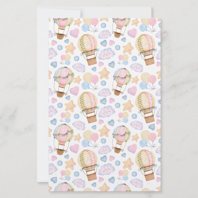 Heißluftballon Wasserfarben Muster (Vorderseite)