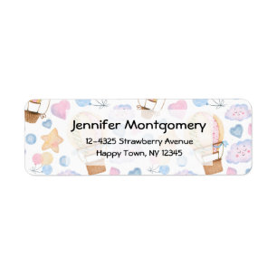 Heißluftballon Wasserfarben Muster