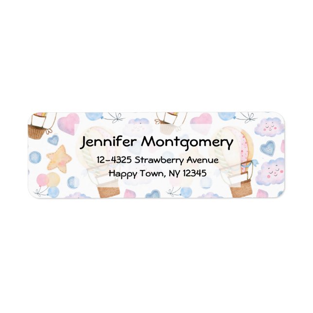 Heißluftballon Wasserfarben Muster (Vorne)