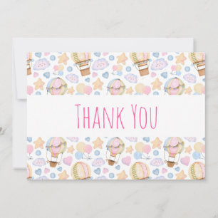 Heißluftballon Wasserfarben Muster Dankeskarte