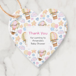 Heißluftballon Wasserfarben Muster Geschenkanhänger