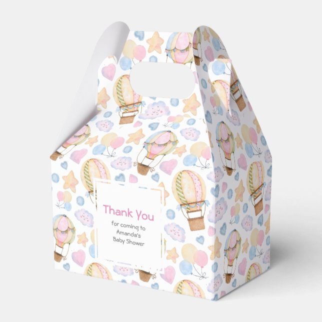 Heißluftballon Wasserfarben Muster Geschenkschachtel (Vorderseite)