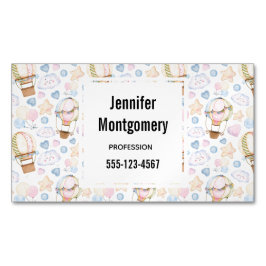 Heißluftballon Wasserfarben Muster Magnetische Visitenkarte