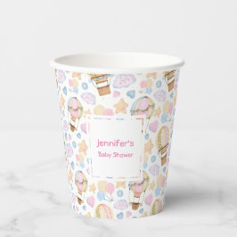 Heißluftballon Wasserfarben Muster Pappbecher