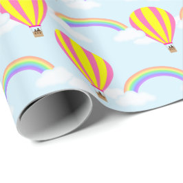 Heißluftballon-Wrapping Paper - auf Light Blue Geschenkpapier