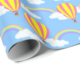 Heißluftballon-Wrapping Paper - Blue Background Geschenkpapier