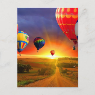Heißluftballonbild Postkarte