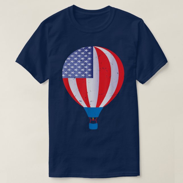 Heißluftballonfahrt Shirt American Flag Hot Air B (Design vorne)