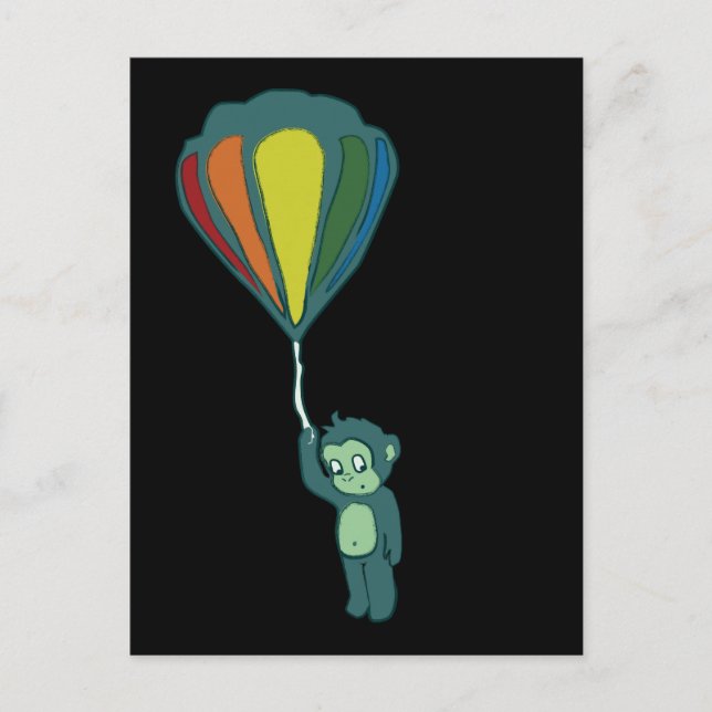 Heißluftballonfarbe Postkarte (Vorderseite)