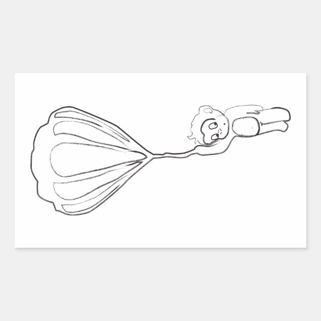 Heißluftballonfarbe Rechteckiger Aufkleber (Vorderseite)