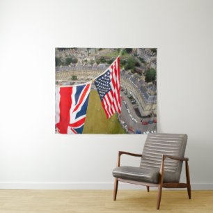 Heißluftballonflug über Bad. Wandteppich