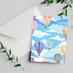Heißluftballons Aquarell-Malerei Karte