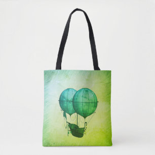 Heißluftballons aus Steampunk mit Schiff Green