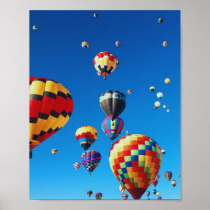Heißluftballons Blue Sky Poster