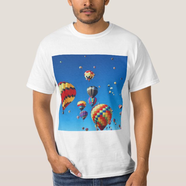 Heißluftballons Blue Sky T-Shirt (Vorderseite)