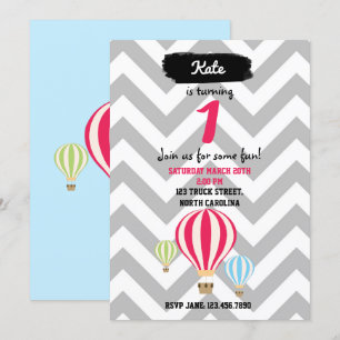 Heißluftballons Einladung zum Geburtstag
