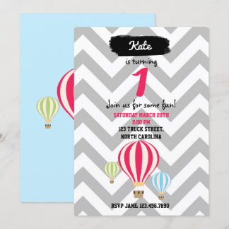 Heißluftballons Einladung zum Geburtstag
