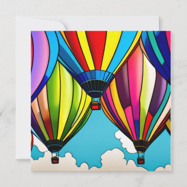 Heißluftballons Feiertagskarte (Vorderseite)