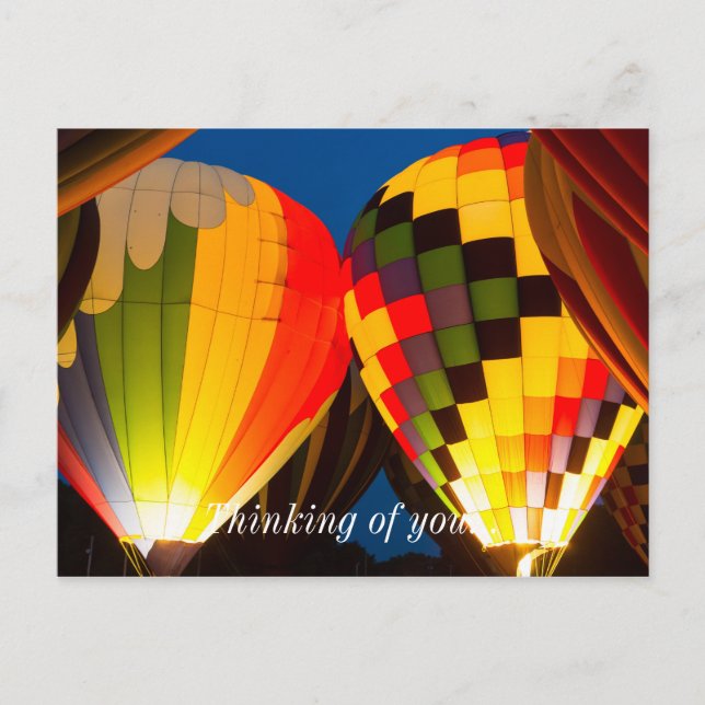 Heißluftballons glühen postkarte (Vorderseite)