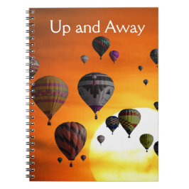 Heißluftballons im FlugNotebook Notizblock