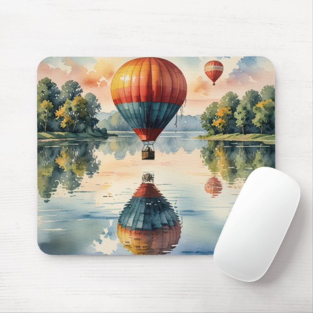 Heißluftballons im Lake Water Reflection Mousepad (Mit Mouse)