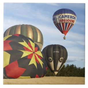 Heißluftballons in der Nähe von Wanaka, Südinsel, Fliese
