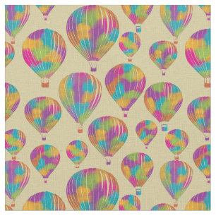 Heißluftballons in Regenbogenfarben Gemustert Stoff