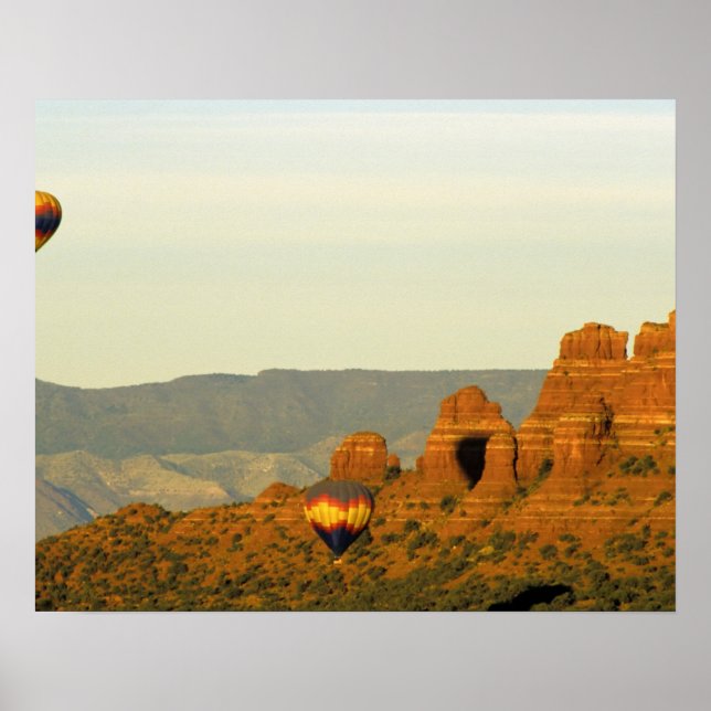Heißluftballons in Sedona, Arizona, USA. Poster (Vorne)