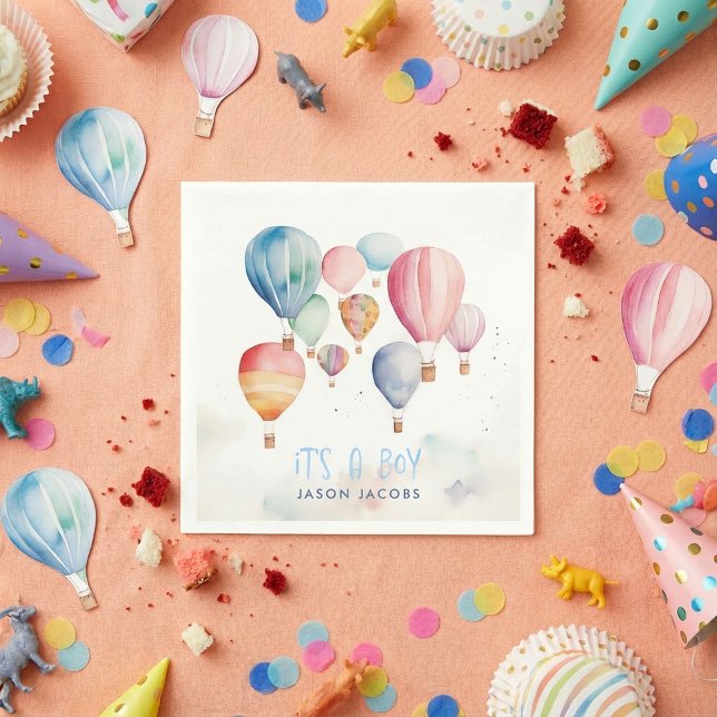 Heißluftballons mit einem Jungenspass Serviette (Von Creator hochgeladen)