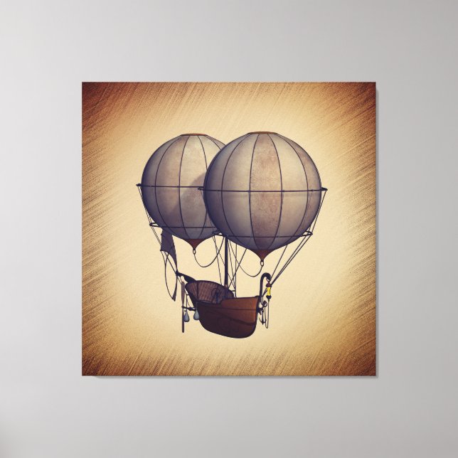 Heißluftballons mit Schiff Leinwanddruck (Vorderseite)