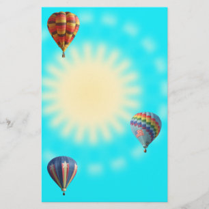 Heißluftballons mit Sun Halo Briefpapier