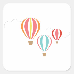 Heißluftballons Quadratischer Aufkleber