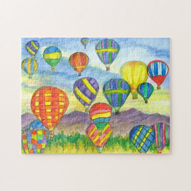 Heißluftballons Race Wüstengebirge Sonnenaufgang Puzzle (Horizontal)